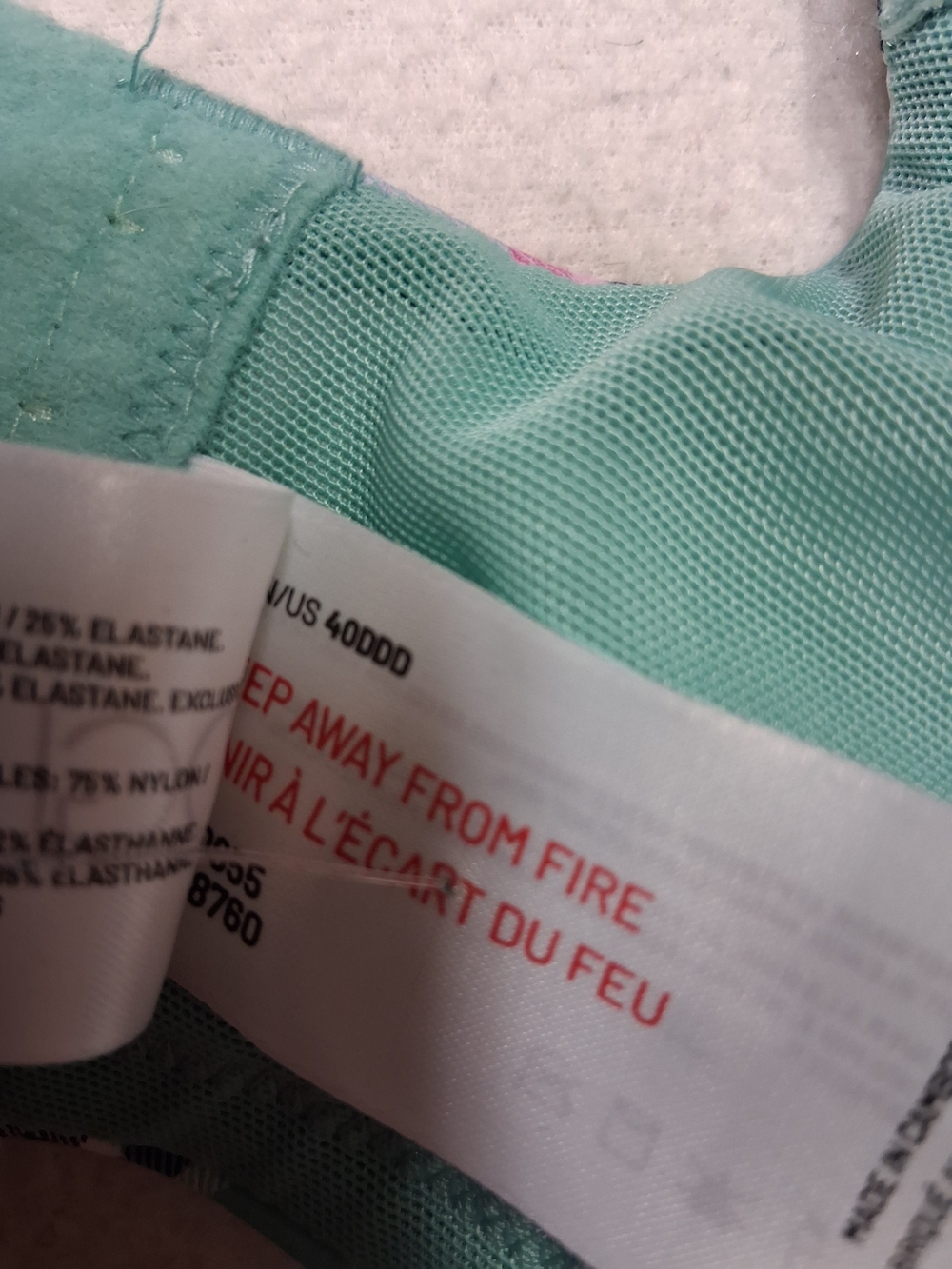 Ti VOGLIO Mint Plaid Padded Bra with Pink Accents - Picture 6 of 6